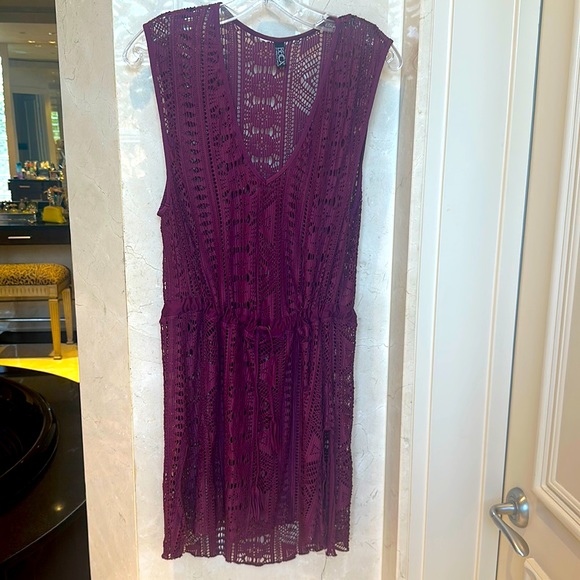 NWOT BECCA COVERUP Boho Chic Tie Waist Dress Size S - Picture 1 of 5